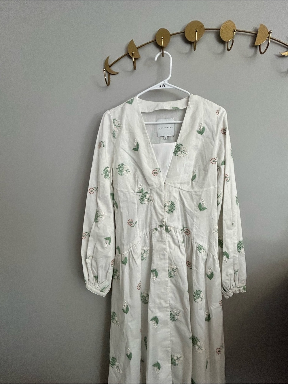 Markarian Botanical Embroidered Button-Front Maxi Dress — Emerging Designer